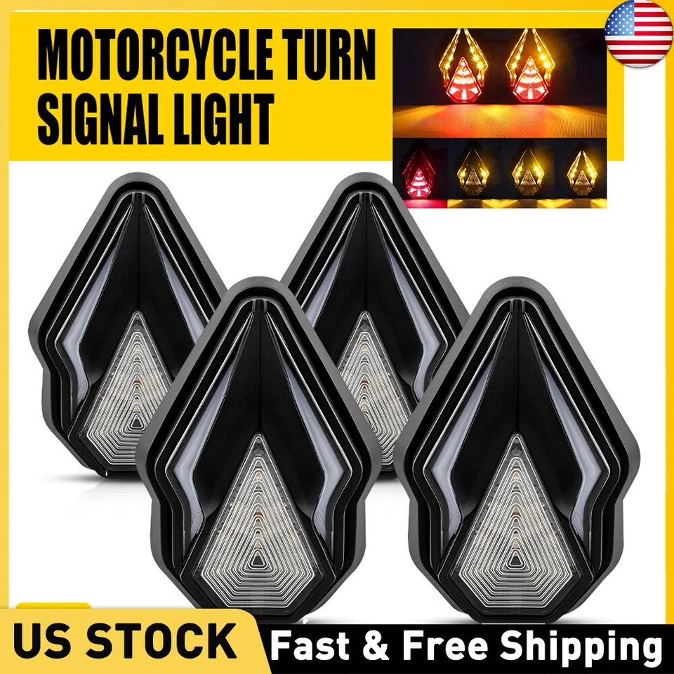 2X Indicador ámbar intermitente luz señales de giro LED montaje empotrado humo motocicleta Foto 1 de 4