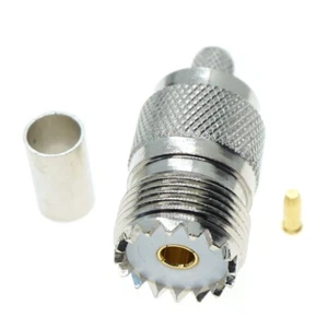 10X UHF FEMALE SO239 Crimp RF Connector RG8X LMR240 RF Coax Coaxial Wire Cable - Picture 1 of 4