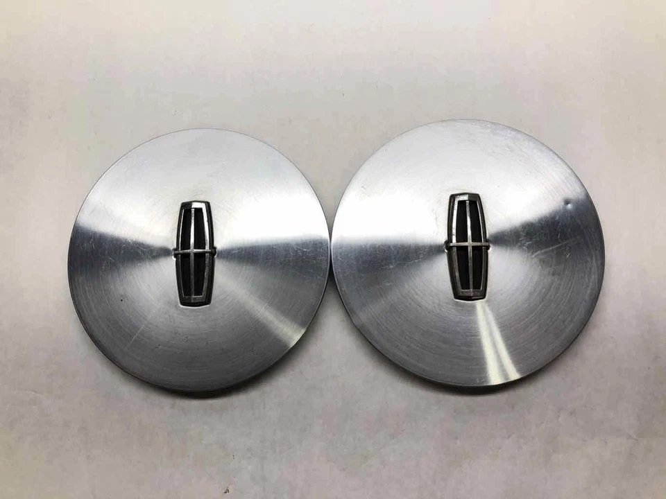 Lincoln Continental 1988 1989 par de tapacubos centrales *menos 1 clip emblema Foto 1 de 4