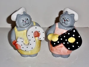Vintage Chef Katzen Salz und Pfefferstreuer von Clay Art 1994 - Bild 1 von 7