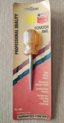 Vintage Scratch Awl por Fuller EUA - 4" - Nº 985 - Novo no pacote - Imagem 1 de 3