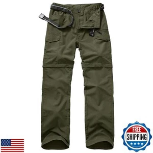 Mens Hiking Convertible Pants Quick Dry Zip Off Lightweight Cargo Fishing Wor - Picture 1 of 5