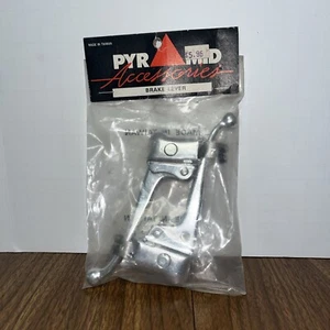 BMX NOS VINTAGE 80s OLD SCHOOL BRAKE LEVER SET SILVER PYRAMID ACCESSORIES - Picture 1 of 5
