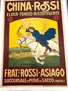 CHINA ROSSI ADAGIO ITALIENISCHER SCHNAPS POSTER AUTHENTISCHER ORIGINALDRUCK 1920 - Bild 1 von 7