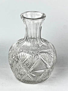 Antico decanter caraffa vino cristallo tagli verticali ABP americano periodo brillante - Foto 1 di 2