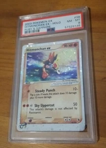 2003 Pokémon EX Hitmonchan EX Ruby & Sapphire Holo #98 PSA 8 NM-MT RARE - Picture 1 of 12