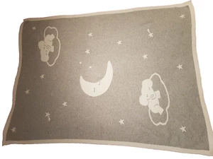 The White Co. Cotton Blanket Throw Bed Throw Bedspread Grey & White 100 x 75cm - Picture 1 of 8