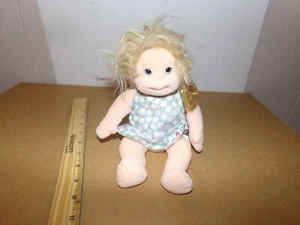 Ty Beanie Kids ANGEL Doll Toy Blonde Hair Blue Floral Dr WITH TAG - Picture 1 of 2