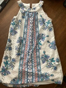 Girl's Ally B white & blue lace shift dress Size 8 - Picture 1 of 1