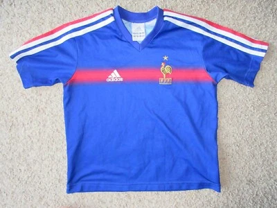 Maillot Equipe de FRANCE EURO 2004 ADIDAS shirt trikot vintage enfant 6 ans - Photo 1/3