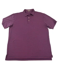 Peter Millar Purple Striped Golf Polo Shirt Short Sleeves Mens Size XXL - Picture 1 of 7
