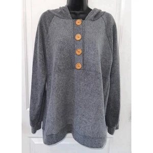 BiBi Damen gebürsteter French Terry Hoodie anthrazit Hoodie Größe Large neu mit Etikett - Bild 1 von 4