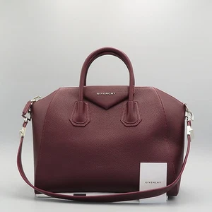 GIVENCHY BB05100012 Burgundy GOAT Skin Antigona Medium Tote Bag + Shoulder Strap - Picture 1 of 6