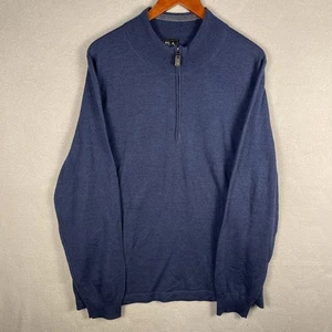 Suéter de Lana Merino Jos A Bank Traveler Para Hombres 2XL Azul 1/4 Cremallera Pullover Preppy - Imagen 1 de 7