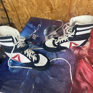 Reebok Hombres Negro Blanco Rojo Zapatos de Boxeo Botas Talla 8 1/2 Mayweather Nueva York - Imagen 1 de 12