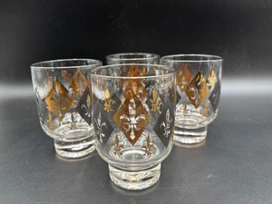 4er Set ~ Federal "FLEUR-DE-LIS" Stockholm ~ Glasbecher ~ 4 3/8" hoch - Bild 1 von 8