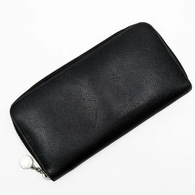Auténtica cartera larga BVLGARI cremallera alrededor cuero negro t19233a Foto 1 de 4