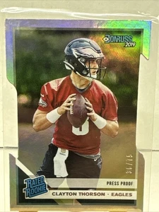 Donruss 2019 Rated Rookie Clayton Thomson Press Proof /75 Die Cut.         E371 - Foto 1 di 2