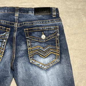 Jeans True Luck uomo 32x28 blu slim dritto ricamato denim invecchiato - Foto 1 di 13