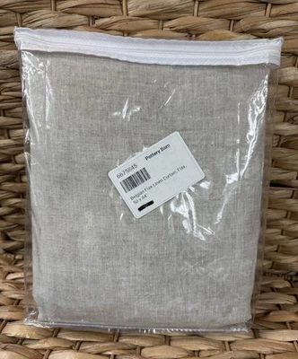 Pottery Barn Belgian Flax Linen Cotton Lined Curtain Panel 50" x 84" Color:Flax - Image 1 of 4