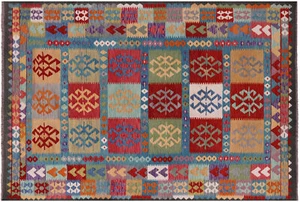 Reversible Flat Weave Kilim Wool On Wool Rug 6' 6" X 9' 7" - Q17829 - Picture 1 of 9