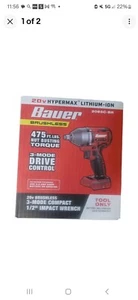 BAUER 20V inalámbrico sin escobillas 1/2 pulgada. Llave de impacto de 3 velocidades - Solo herramienta -2085C-BR - Imagen 1 de 4