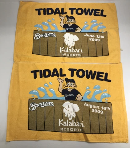 Milwaukee Brewers Tidal Towel August 16th 2008 Kalahari Resort Lot Of 2 Cover