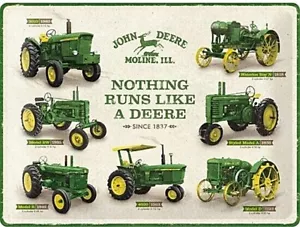 John Deere Modelle Geprägtes Metall Zeichen 400mm x 300mm (Na ) - Bild 1 von 1