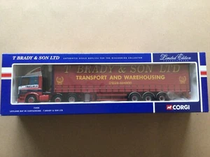 Corgi Modern Truck 75408 LEYLAND DAF 85 CURTAINSIDE TRAILER T. BRADY & SON LTD - Picture 1 of 3