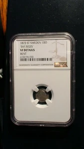 1873 ST Sweden Ten Ore NGC VF 10O SILVER Coin PRICED TO SELL NOW! - Picture 1 of 4