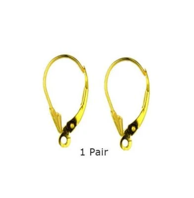 14k Yellow or White Gold Fleur De Lis LeverBack Earring Findings by Pairs!! - Image 1 of 4