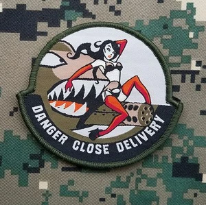 DANGER CLOSE DELIVERY PINUP A-10 PILOT USA ARMY BADGE ARID FASTENER 3D PATCH *05 - Picture 1 of 5