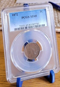 1872 Indian Head Cent XF 45 PCGS - Picture 1 of 2