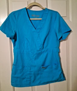 GREY'S ANATOMY by Barco Damen Gr. S V-Ausschnitt Türkis Scrub Top 2 Taschen - Bild 1 von 10
