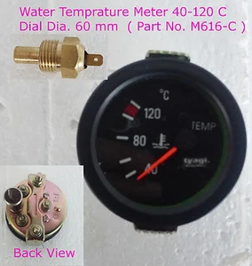 60MM VINTAGE CAR BLACK Dial M14 sensor Water Meter Temperature 40-120? (M616-C) - Picture 1 of 3