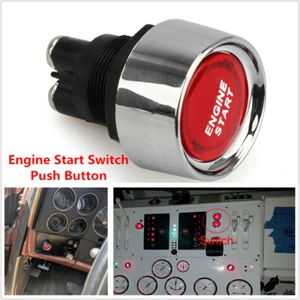 12V Race Car Dash Red LEDs Illuminated Engine Start Switch Push Button Starter - Picture 1 of 11