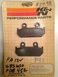K&N brake pads 87 HONDA CBR600F 86 CB450 free ship! - Picture 1 of 2