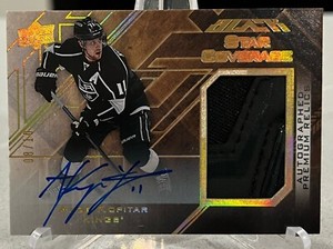 ANZE KOPITAR 2015-16 Upper Deck Black  Autographed Premiums Relics GLOVE 08/10
