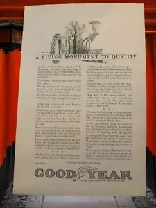 Vintage 1922 Goodyear Living Monument To Quality Ad Advertisement - Picture 1 of 2