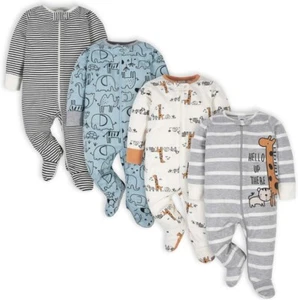 Gerber Baby Boys 4 Pack Sleep 'N Play Footie , Any Size From Newborn - 6-9 Month - Picture 1 of 6