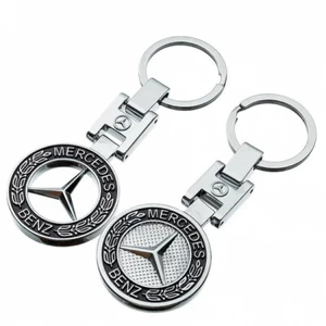 NEW UK DOUBLE SIDE Metal Car Keychain Key Chain Ring for Mercedes Benz AMG Sport - Picture 1 of 5