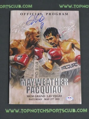 FLOYD MAYWEATHER JR VS PACQUIAO AUTOGRAPHED SIGNED OFFICIAL PROGRAM PSA AL2 - Image 1 of 4
