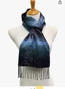 Neu mit Etikett Steve Madden mittelschwerer ombrierter blauer Paisley-Schallschal - Bild 1 von 4