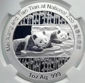 2014 China 1oz Silver Panda Smithsonian Zoo NGC PF70 ULTRACAMEO w/ COA *Rare* - Picture 1 of 15