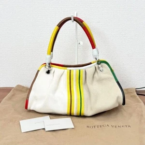 Bolso de Hombro Bottega Veneta Multicolor Lona 11.8x5.9x3.9 pulgadas Usado en Excelente Condición Raro JAPÓN - Imagen 1 de 16