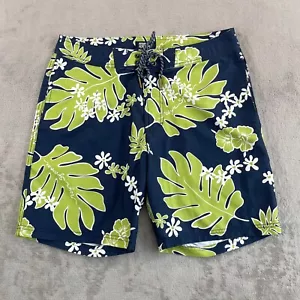 Reyn Spooner Hawaiian Swim Trunks Shorts Men 32 Blue Green Floral Beach NWOT - Picture 1 of 7