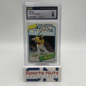 1980 TOPPS #482 RICKEY HENDERSON  CSG 8 NM-MT Rookie RC