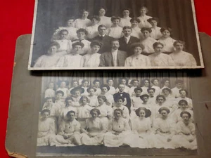 1907 ( 2 ) VINTAGE CLASS / GROUP PHOTOS / 12 X 14" , 7 X 12" - Picture 1 of 11