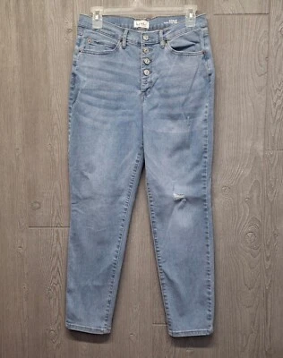 Nicole Miller Jeans Womens 8 Nomad Super High Rise Taper Crop Stretch Buttonfly - Image 1 of 4