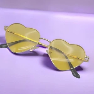 Heart Shape Heart Sunglasses Retro Vintage Boho Translucent Sun Glasses Shades, - Picture 1 of 7